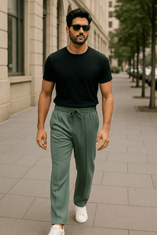 Cut & Sew Trousers – Dusty Seafoam green - Ecowears.pk