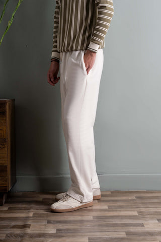 Relaxed Fit Platted Trouser - Cream Beige