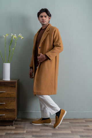 Classic Camel Wool Overcoat