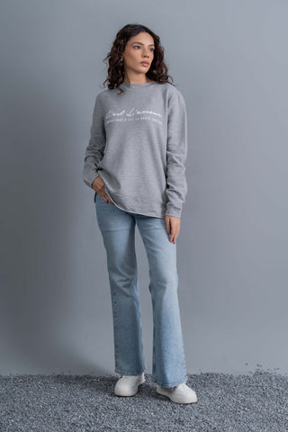 Mist Grey Casual Denim Set