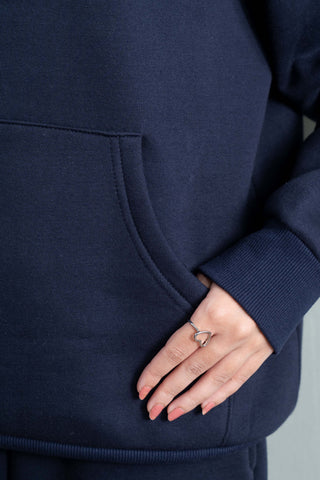 Navy Fleece Essential Hoodie
