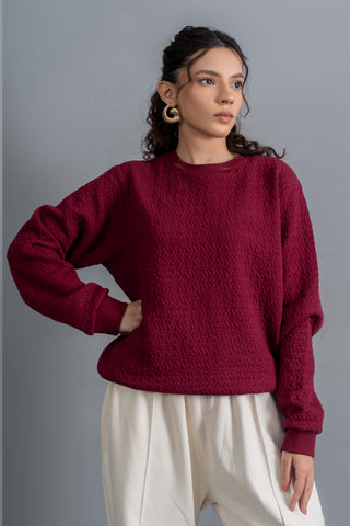 Crimson Weave Sweatshirt