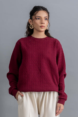 Crimson Weave Sweatshirt