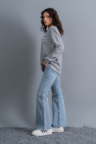 Mist Grey Casual Denim Set