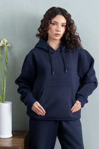 Navy Fleece Essential Hoodie