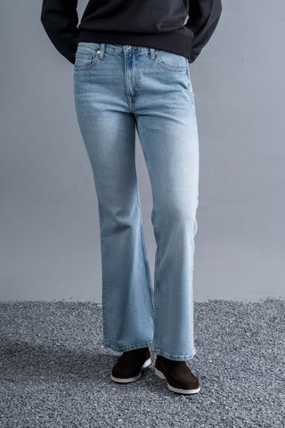 Light Blue Straight-Flare Jeans
