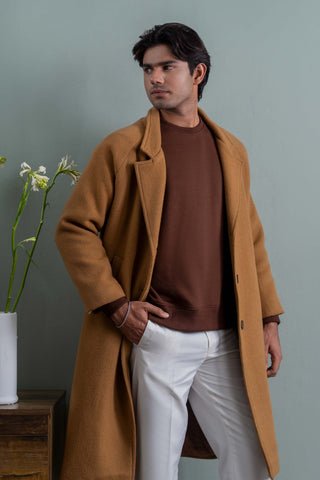 Classic Camel Wool Overcoat