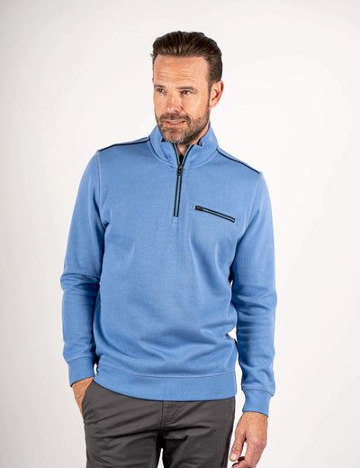Men’s Sky Blue Half-Zip Sweatshirt