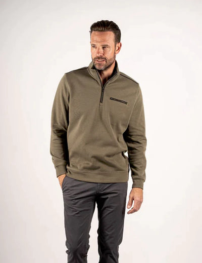 Men’s Olive Green Half-Zip Sweatshirt