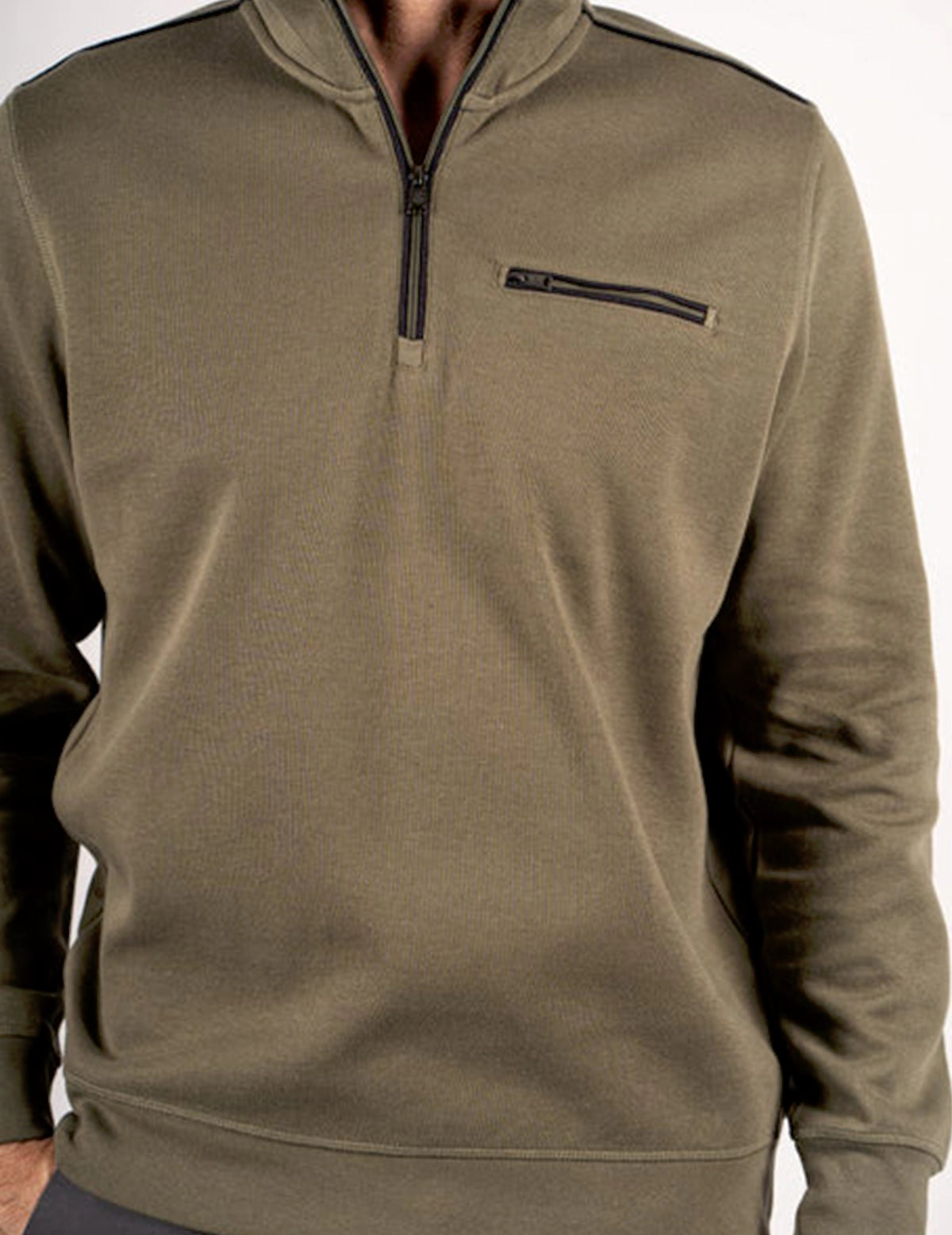 Men’s Olive Green Half-Zip Sweatshirt