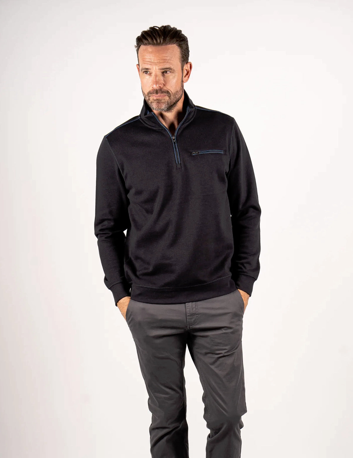 Men’s Black Half-Zip Sweatshit