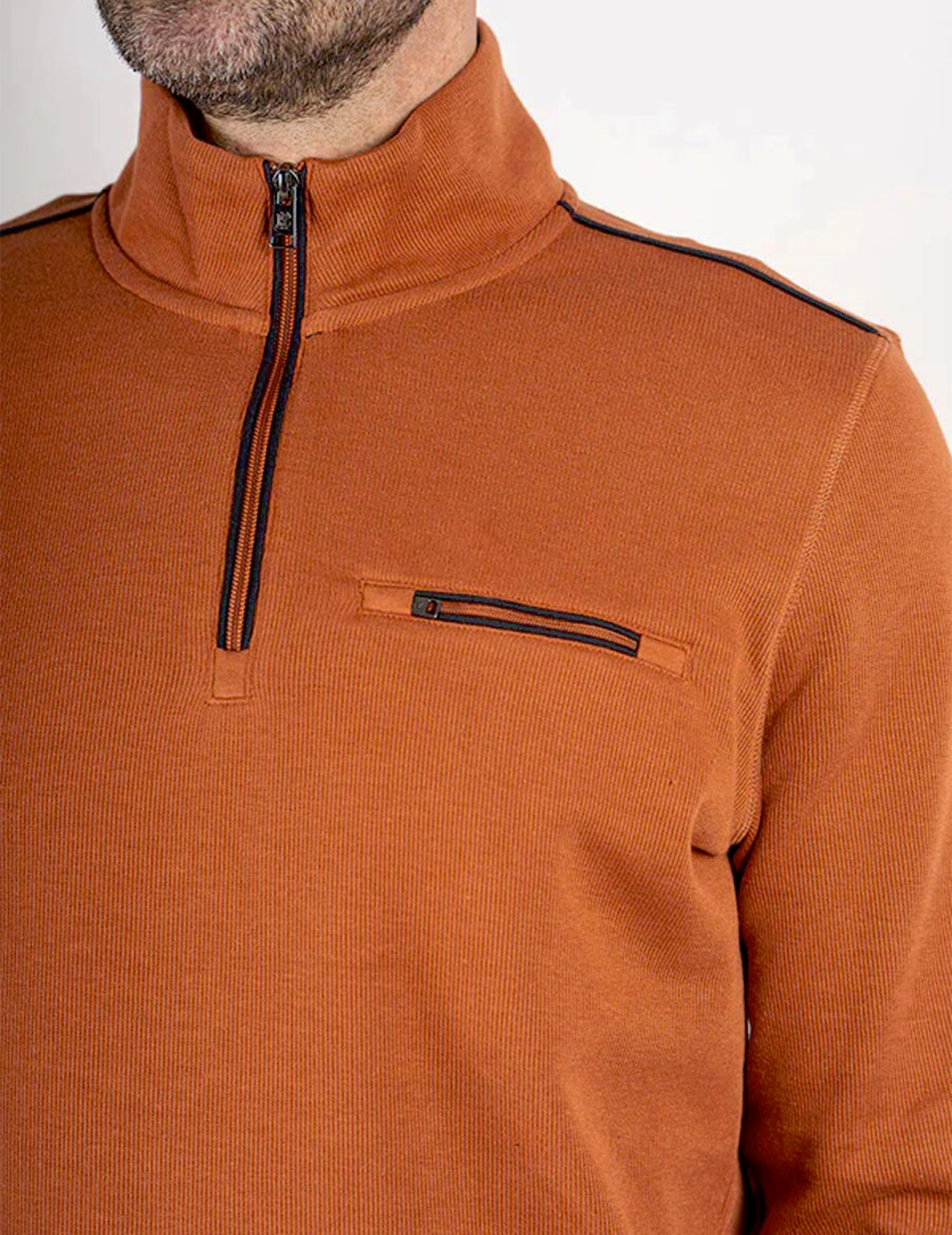 Men’s Orange Half-Zip Sweatshirt