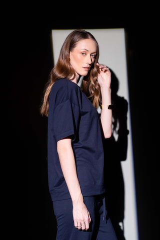 Women’s Navy Knit Winter Tee