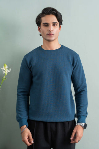 Teal Textured Sweatshirt