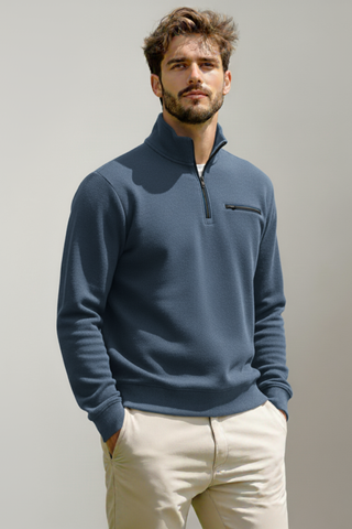 Men’s Blue Half-Zip Sweatshit