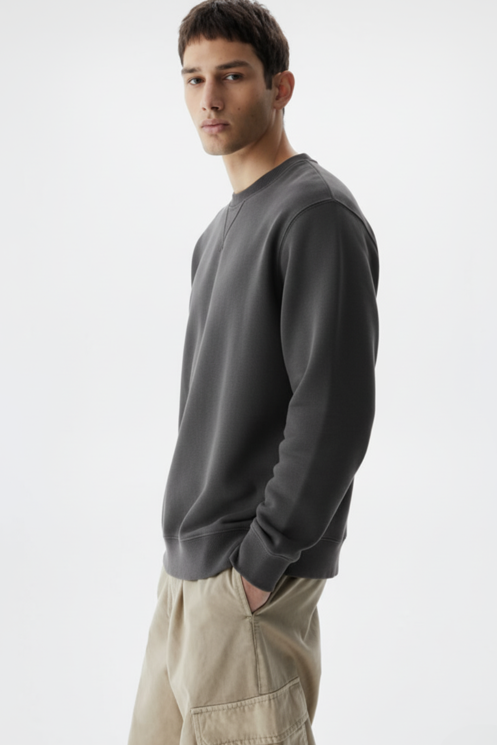 Classic Crewneck Sweatshirt – Charcoal Grey