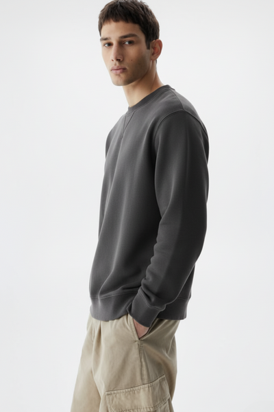 Classic Crewneck Sweatshirt – Charcoal Grey