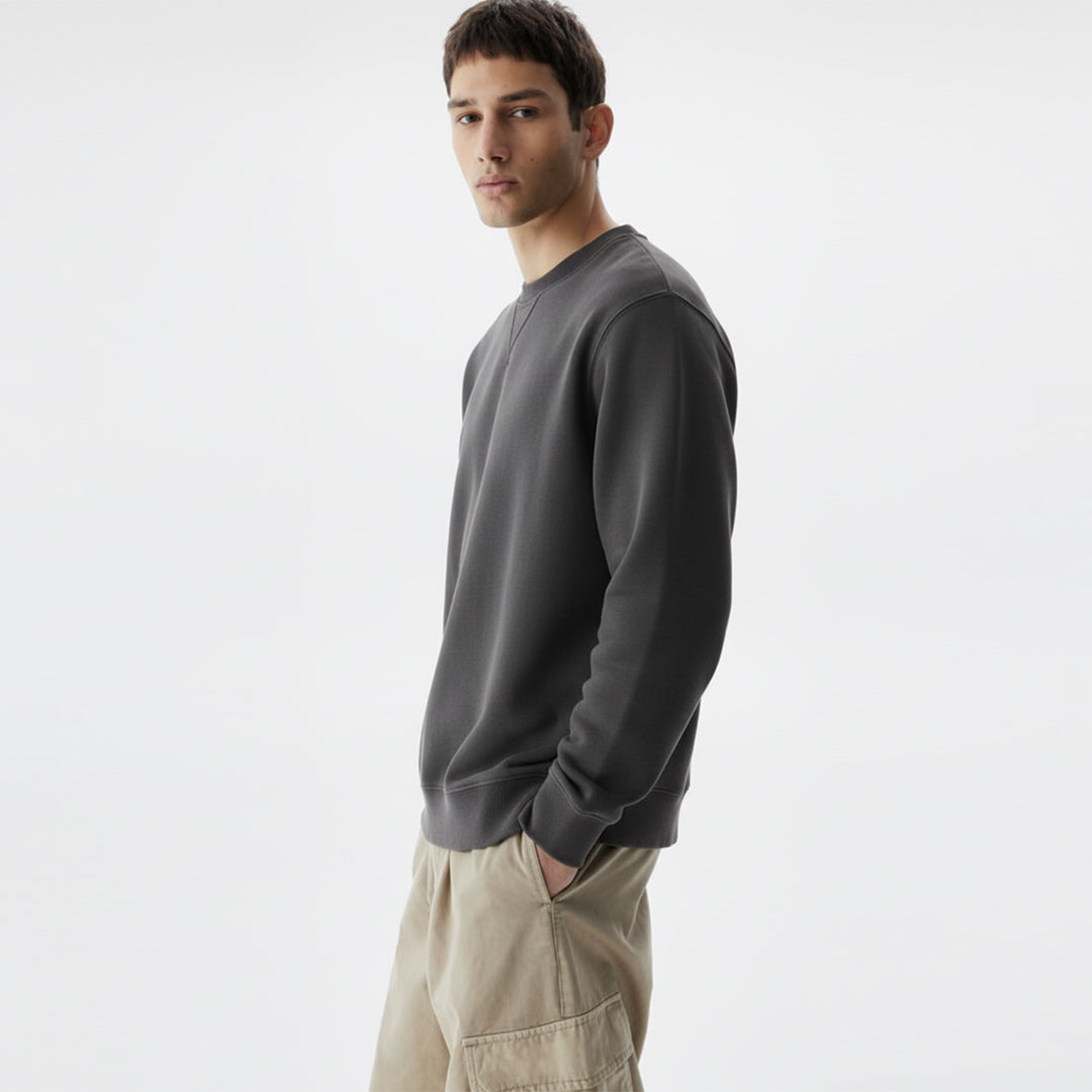 Classic Crewneck Sweatshirt – Charcoal Grey