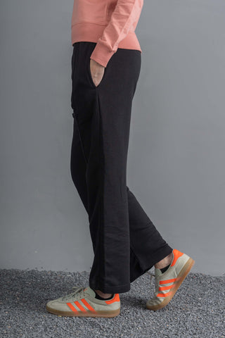 Shadow Luxe Wide-Leg Trousers - Black