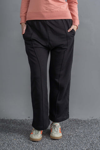 Shadow Luxe Wide-Leg Trousers - Black