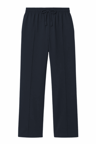 Black Drawstring Trousers for Daily Comfort - Straight-Leg Style