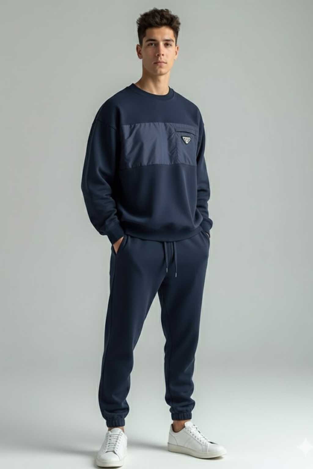 Navy Tech Sweatshirt & Jogger Set