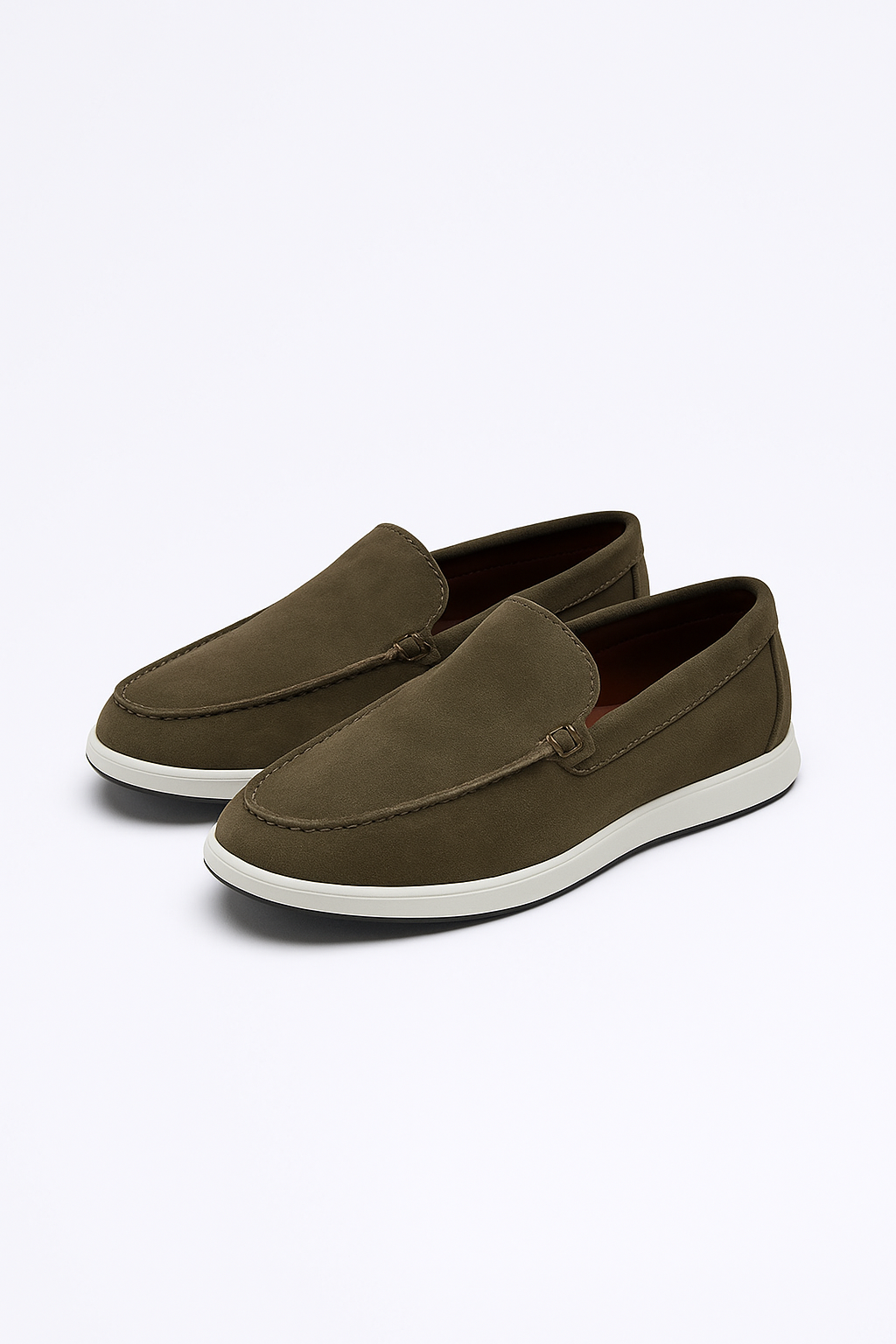 Olive Green Slip-On Loafers