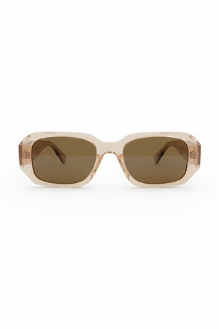 Beige Square Frame Sunglasses