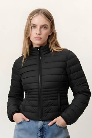 Women’s Lightweight Puffer Jacket – Classic Black