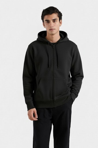 Classic Black Zip-Up Hoodie