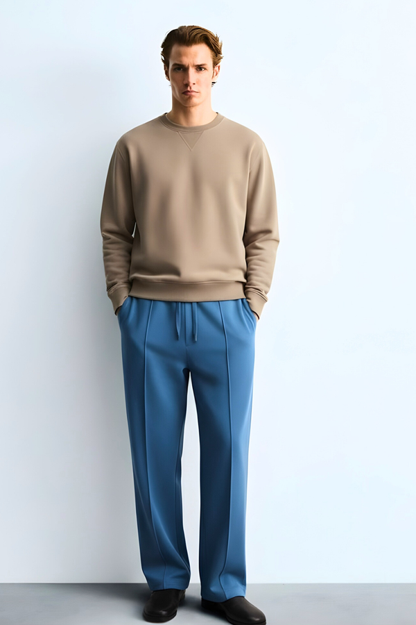 Sky Blue Relaxed Fit Trousers