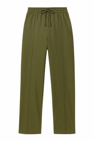 Dusty Olive Wide-Leg Trousers