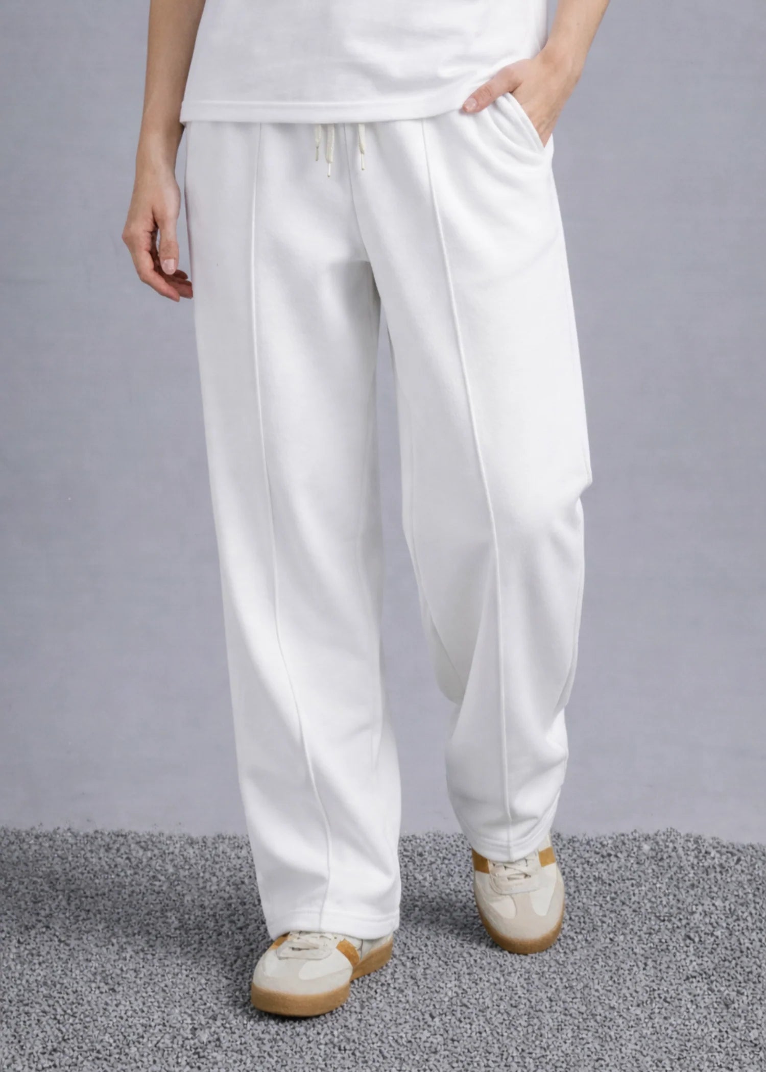 
                          Premium White Relaxed Fit Trouser Ecowears Store
                        
