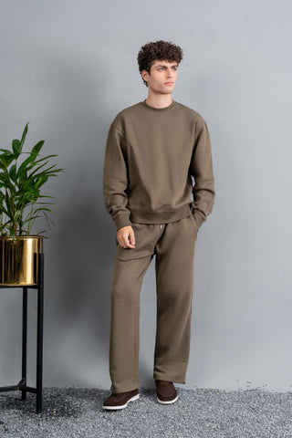 Olive Sweatshirt and Trouser Set