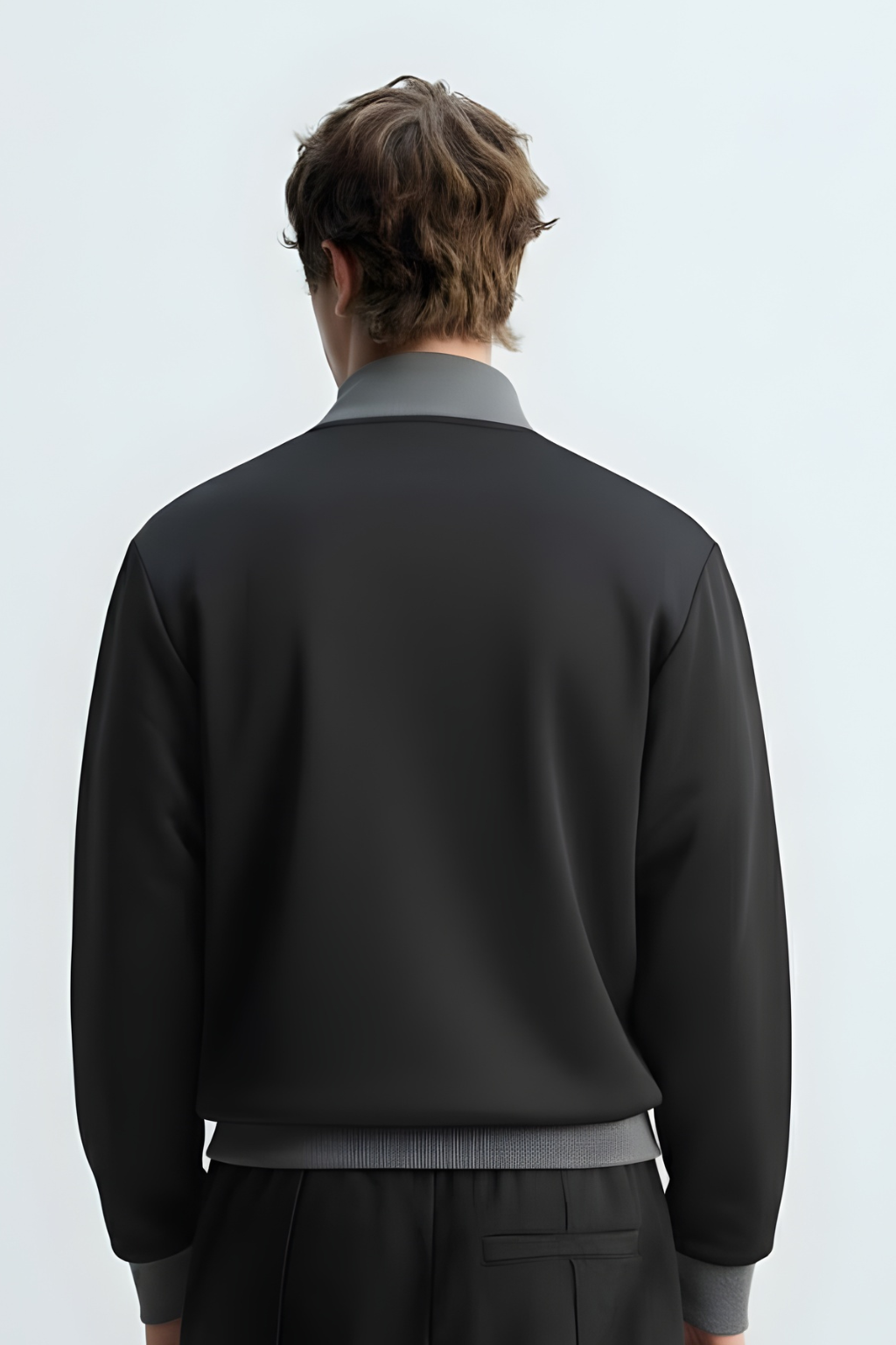Black Zip-Up Track Jacket
