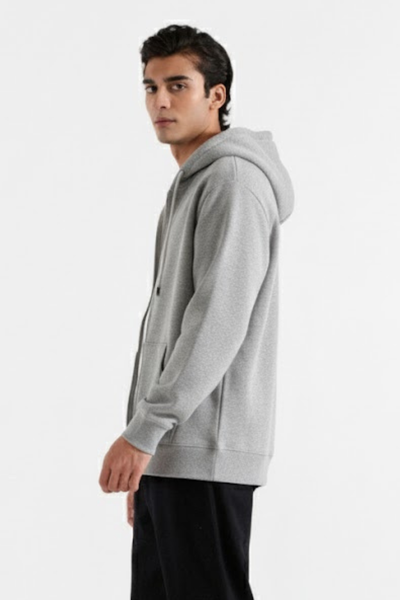 Classic Grey Zip-Up Hoodie