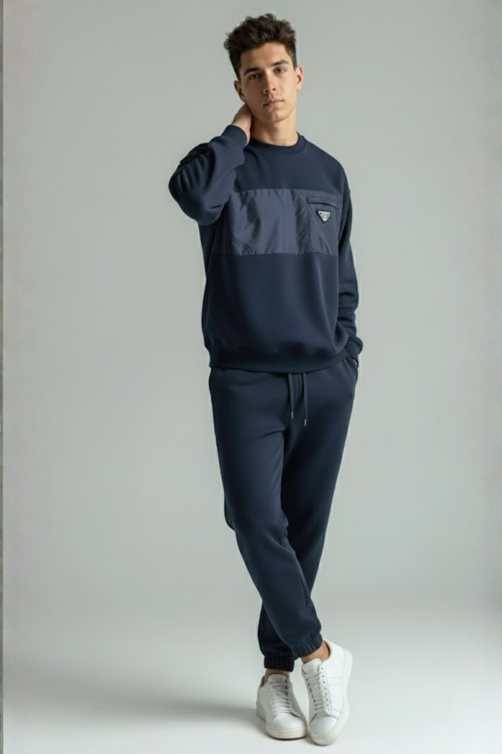 Navy Tech Sweatshirt & Jogger Set