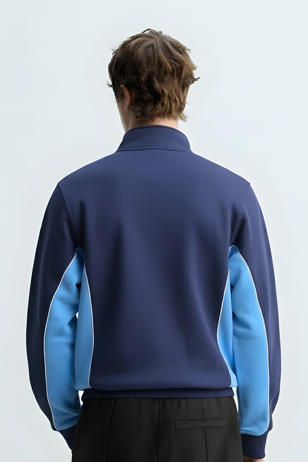 Navy & Sky Blue Quarter-Zip Sweatshirt