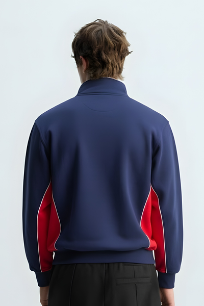 Navy & Red Quarter-Zip Sweatshirt