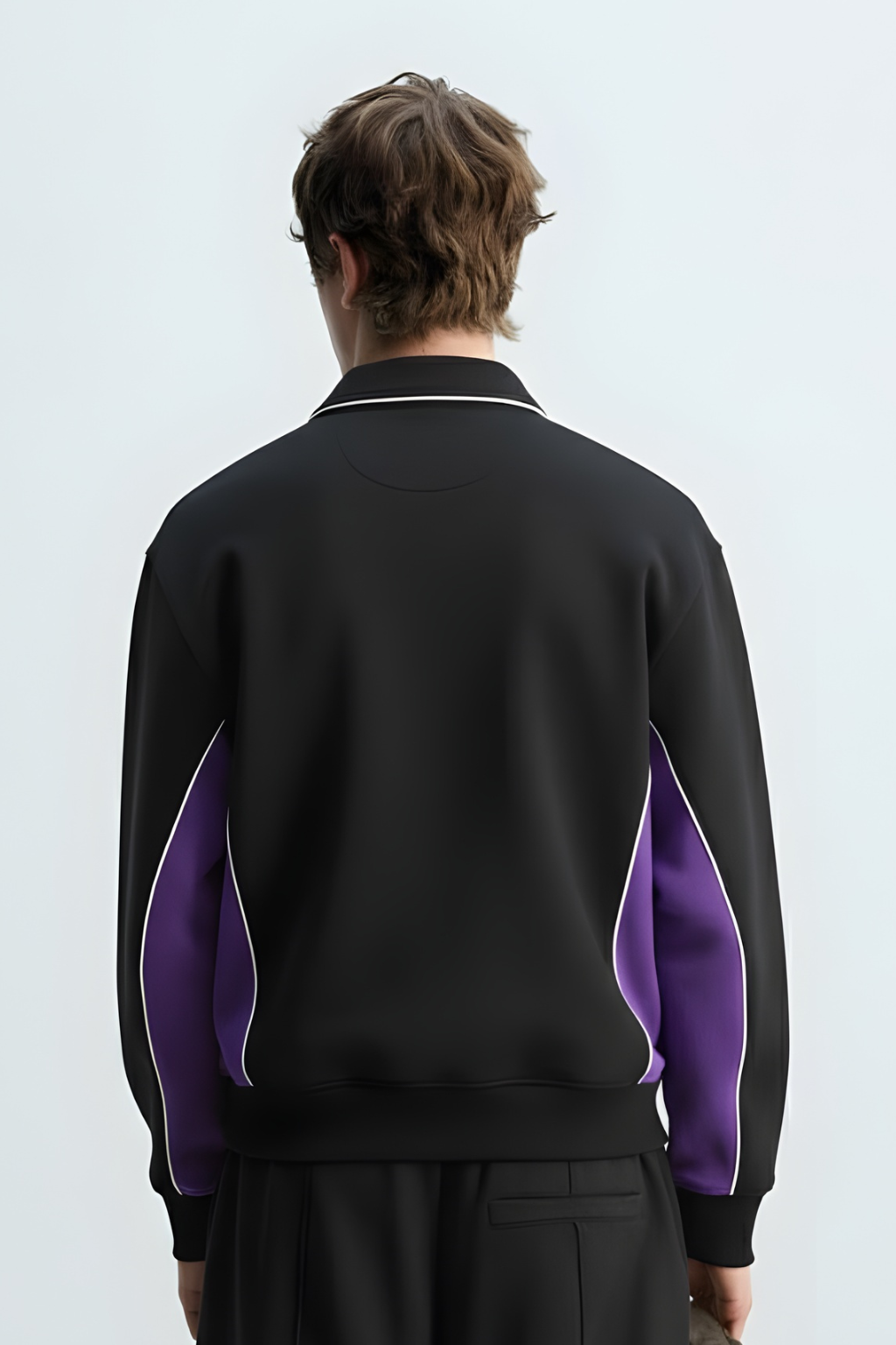 Black & Purple Quarter-Zip Sweatshirt
