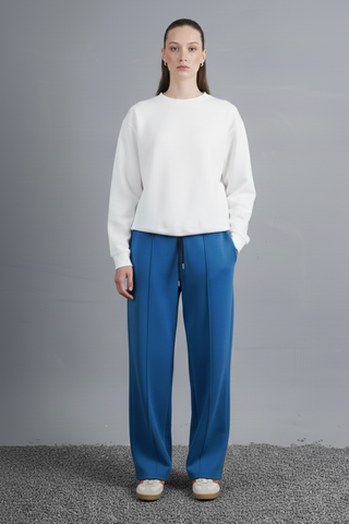 Deep Royal Blue Wide-Leg Trousers