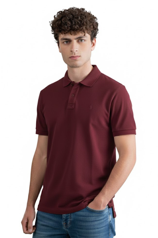 Men's Maroon Polo Shirt - Classic Fit & Soft Cotton Feel for Ultimate Comfort