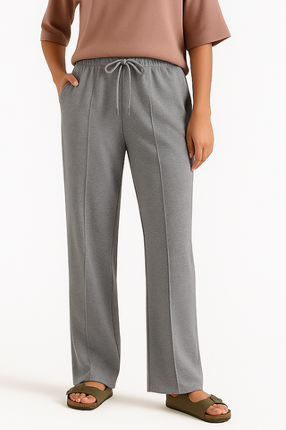 Slate Drift Drawstring Trousers- Light Grey