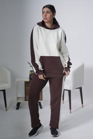 Cream & Chocolate Contrast Tracksuit