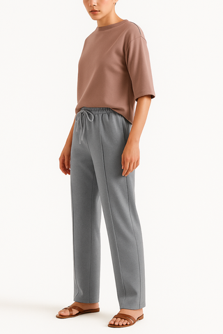 Elevate Wide-Leg Lounge Trousers – Heather Grey