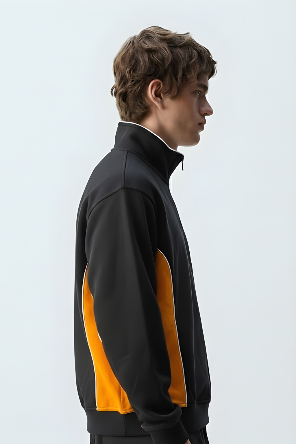 Black & Orange Quarter-Zip Track Sweatshirt