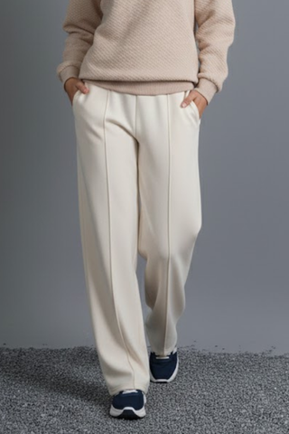 Comfortable Wide-Leg Trousers – Beige