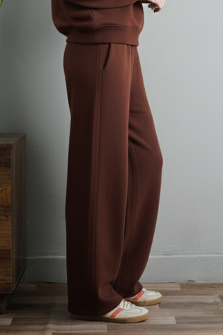 Chocolate Straight-Leg Trouser