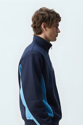 Navy & Sky Blue Quarter-Zip Sweatshirt