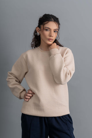 Cream Beige Crewneck Sweatshirt